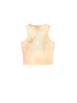 Beżowy top z efektem tie-dye
