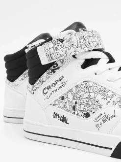 Białe sneakersy z nadrukami