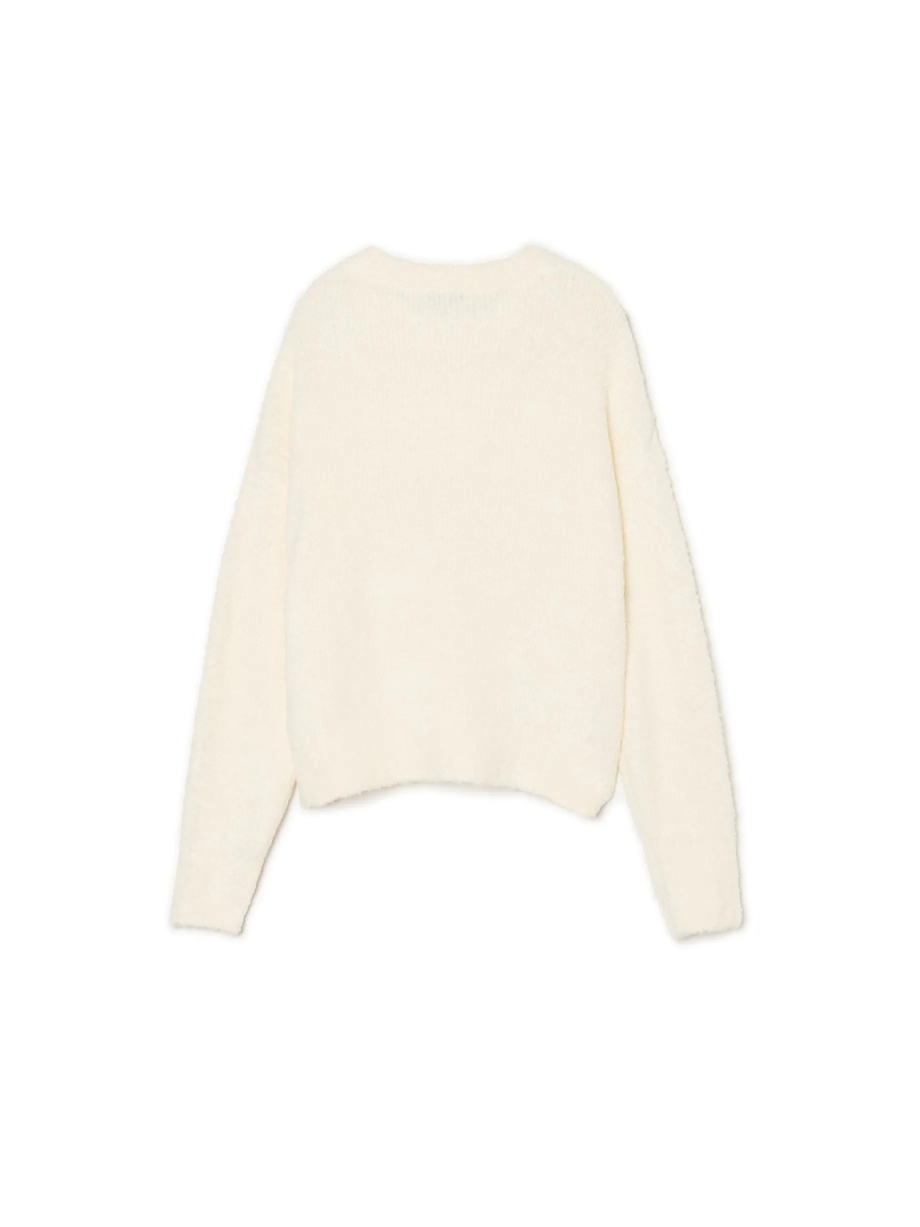 Biały gładki sweter