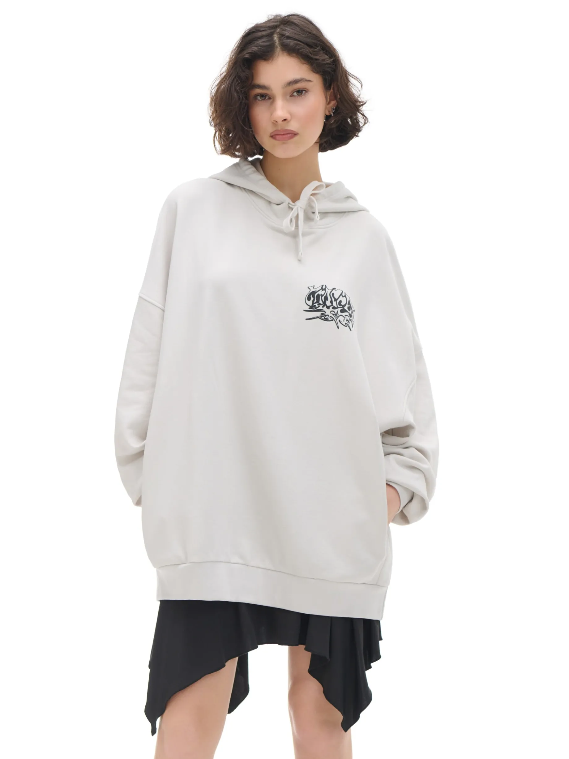 Bluza oversize z kapturem i nadrukiem