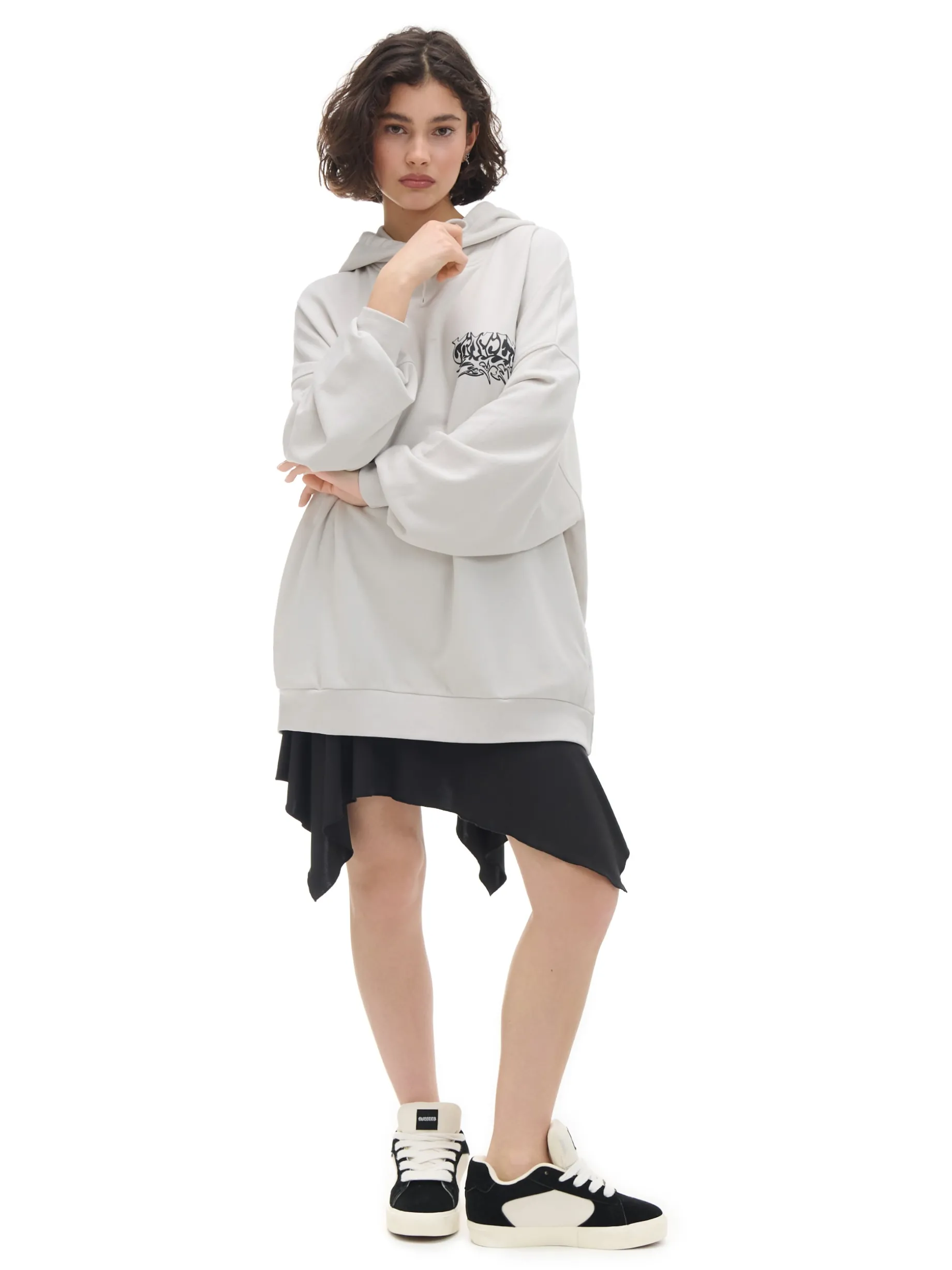 Bluza oversize z kapturem i nadrukiem