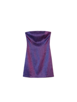 Błyszcząca sukienka mini z wiskozą