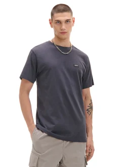 Ciemnoszary t-shirt z aplikacją Cropp