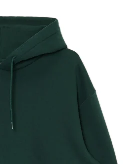 Ciemnozielona bluza regular z kapturem