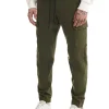 Ciemnozielone joggery basic z kieszeniami cargo