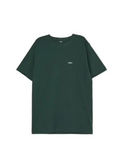 Ciemnozielony t-shirt z aplikacją Cropp