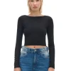 Czarna bluzka longsleeve z wiskozą