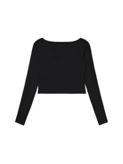 Czarna bluzka longsleeve z wiskozą