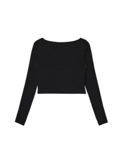 Czarna bluzka longsleeve z wiskozą