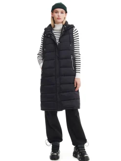 Czarna kamizelka puffer z kapturem