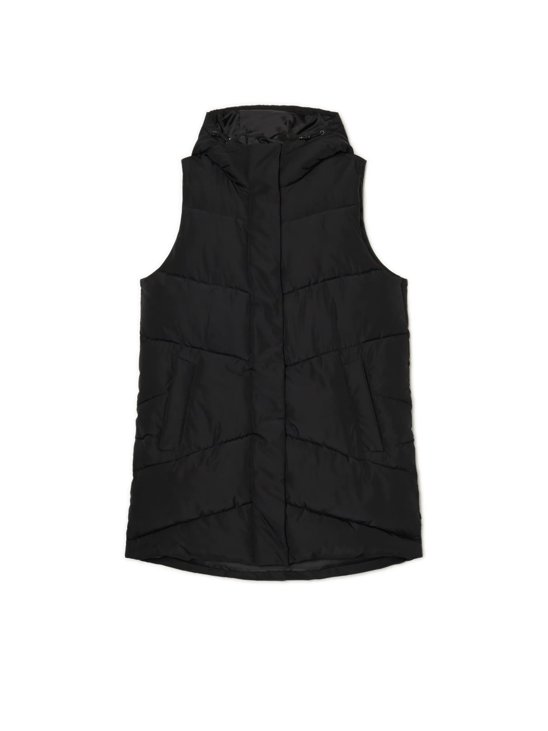 Czarna kamizelka puffer z kapturem