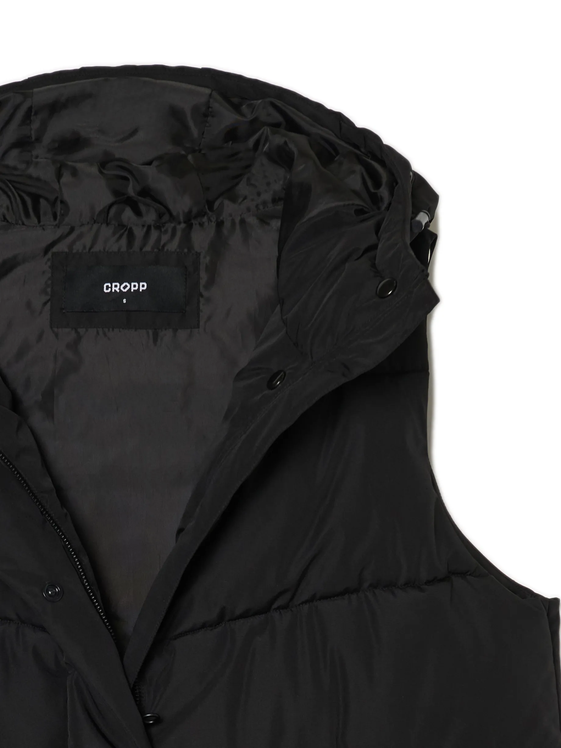 Czarna kamizelka puffer z kapturem