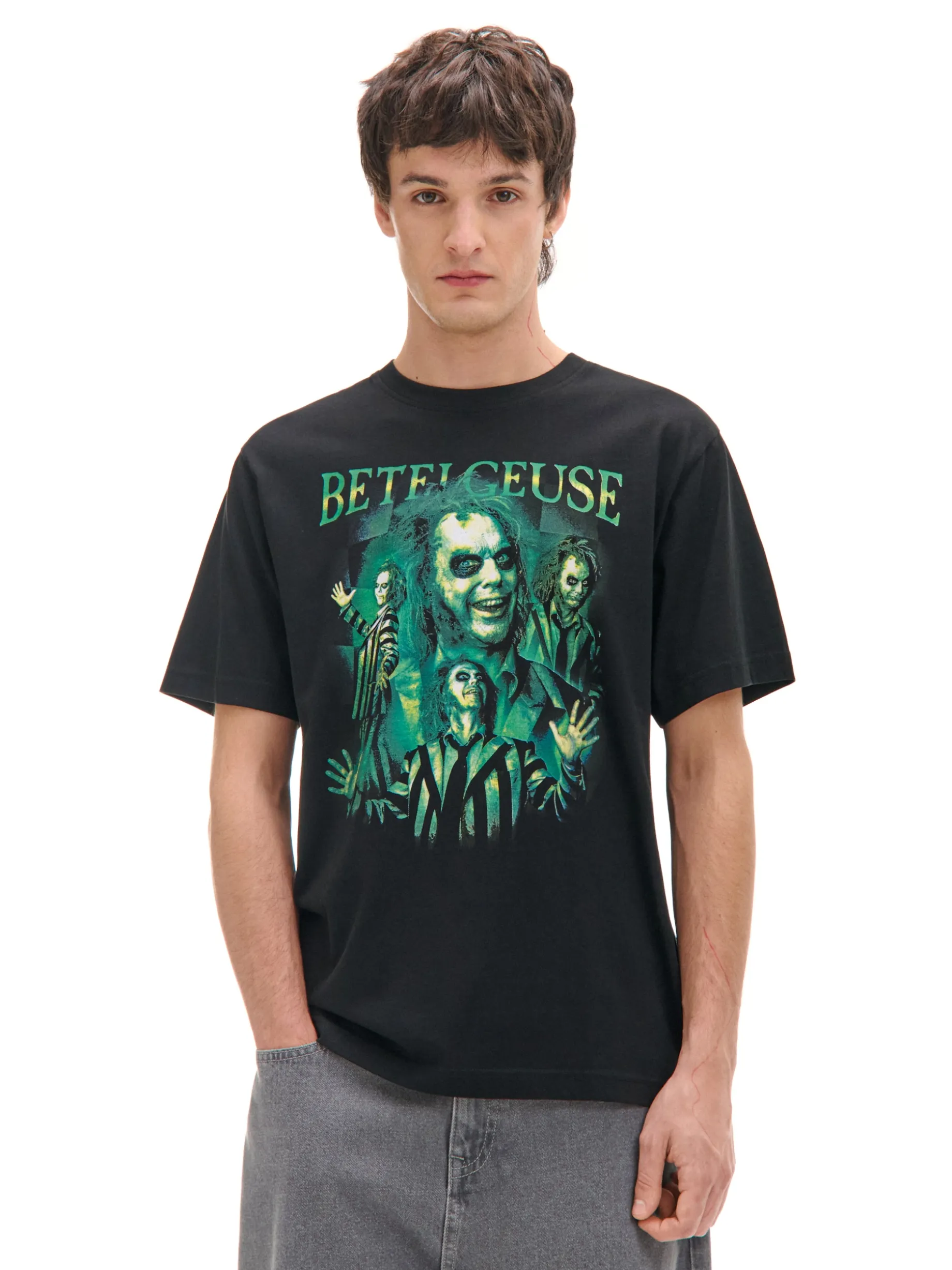 Czarna koszulka z nadrukiem Beetlejuice UNISEX