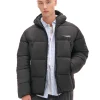 Czarna pikowana kurtka puffer