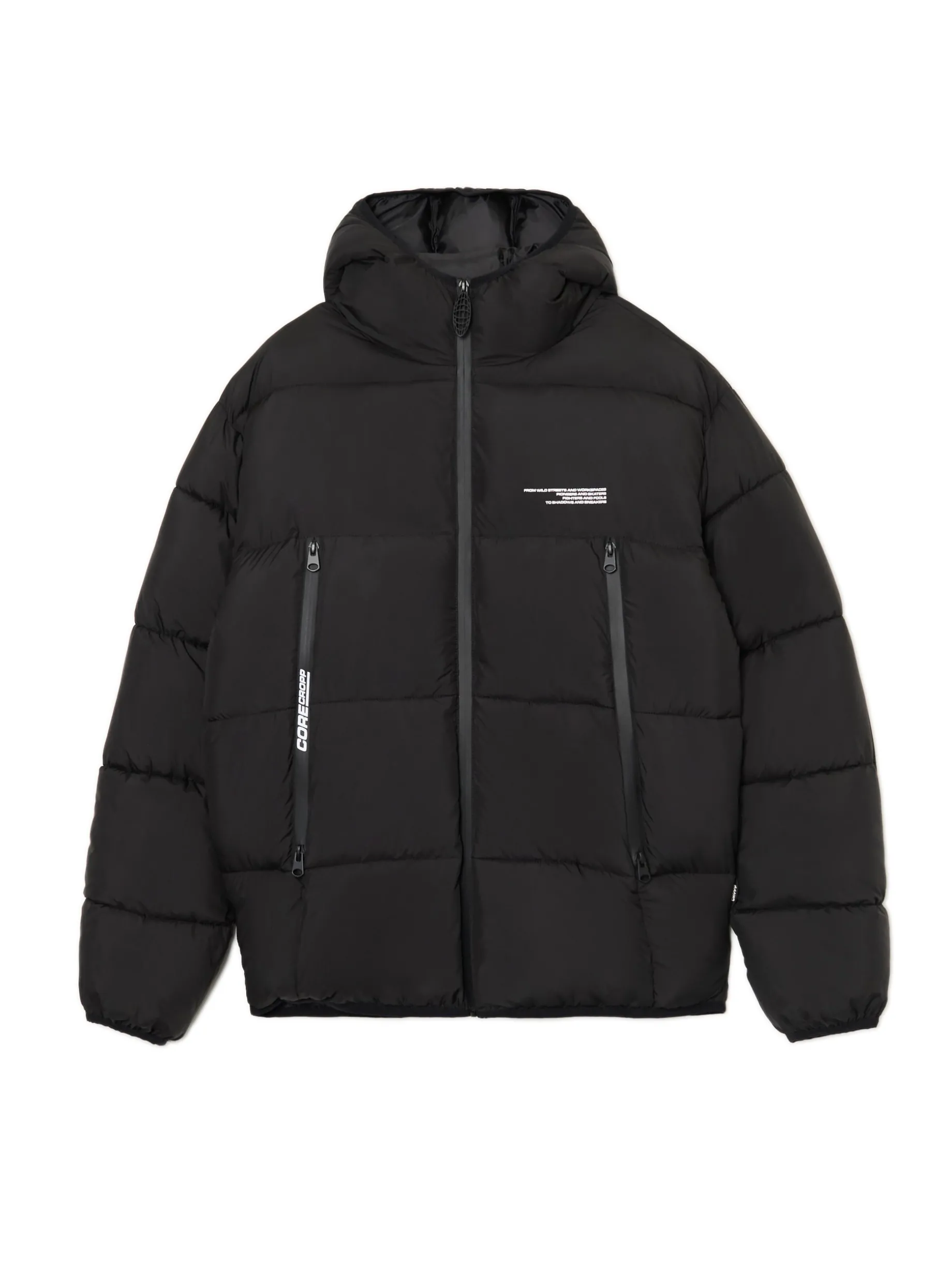 Czarna pikowana kurtka puffer