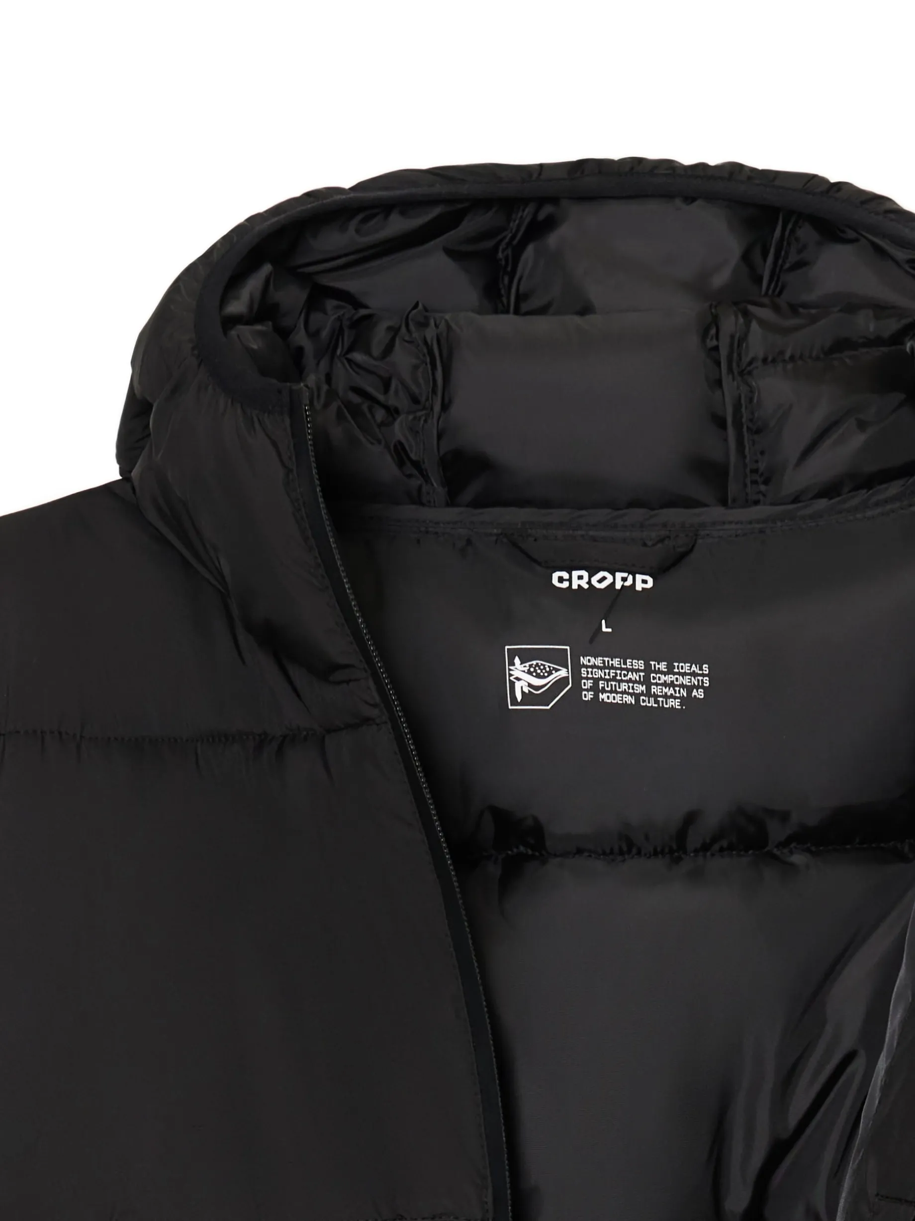 Czarna pikowana kurtka puffer