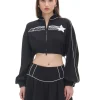 Czarna rozpinana bluza crop