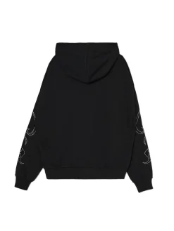 Czarna rozpinana bluza z aplikacjami
