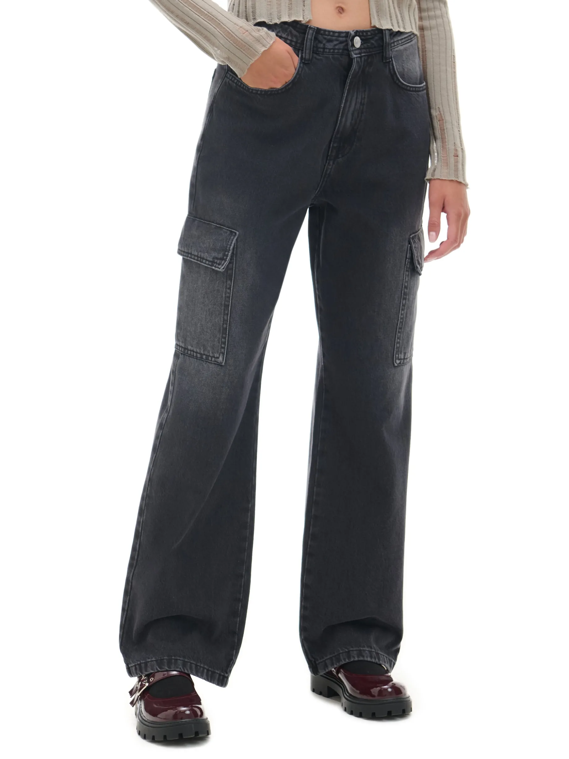 Czarne jeansy baggy