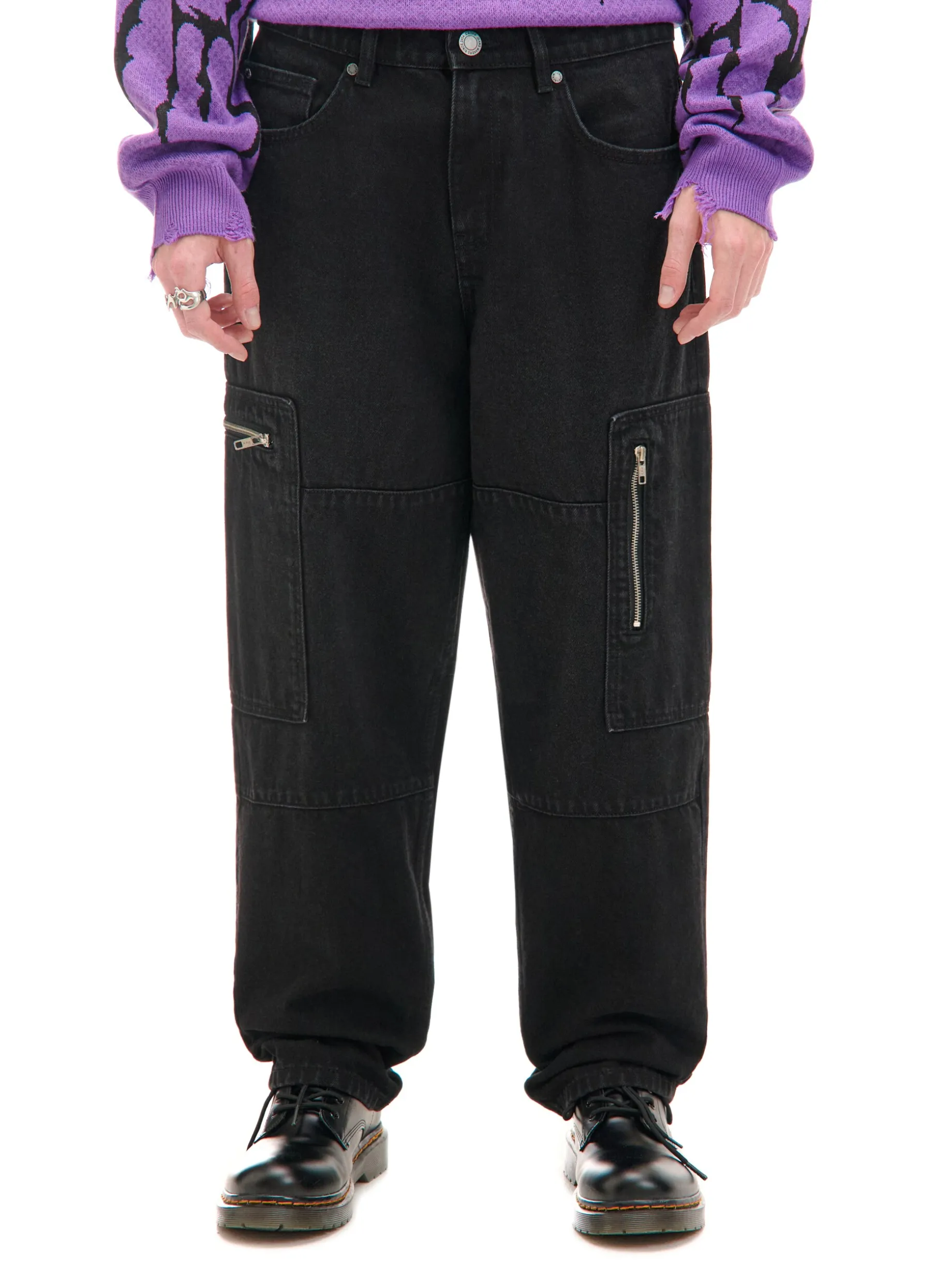 Czarne jeansy baggy balloon