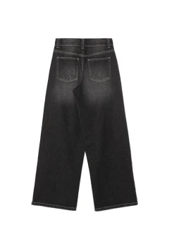 Czarne jeansy baggy z efektem sprania
