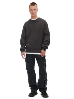 Czarne jeansy baggy z kieszeniami cargo