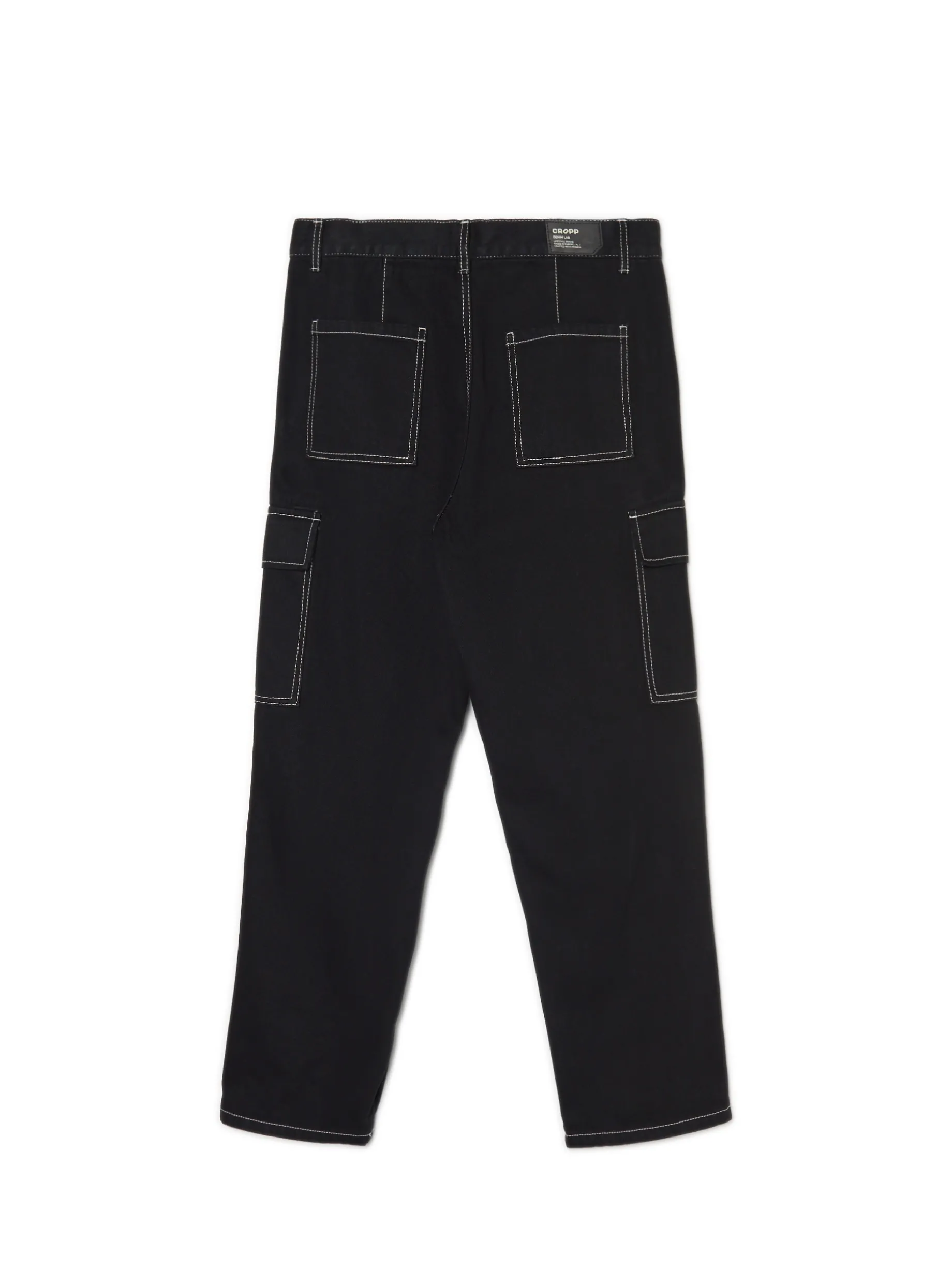 Czarne jeansy baggy z kieszeniami cargo