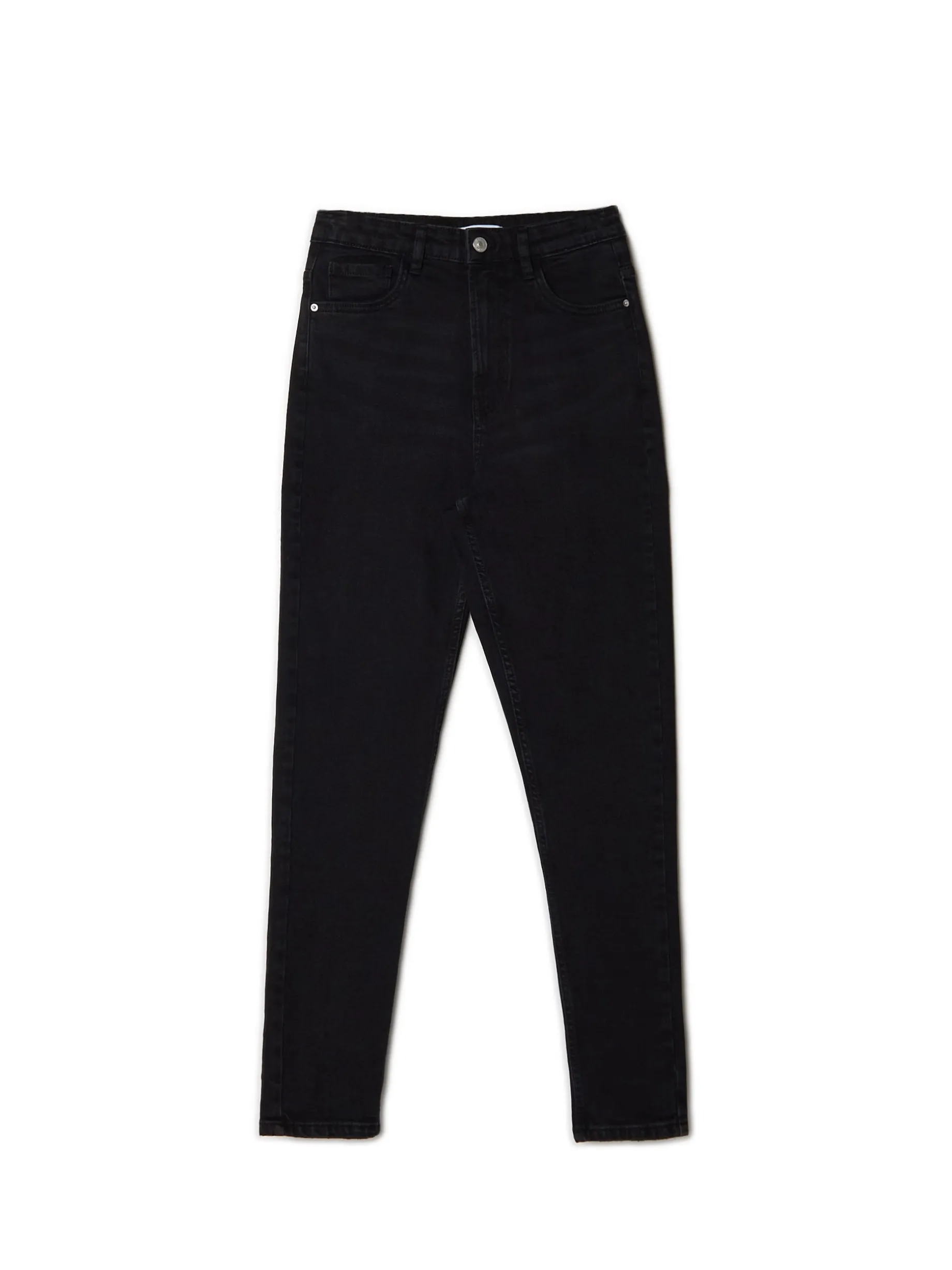 Czarne jeansy mom slim