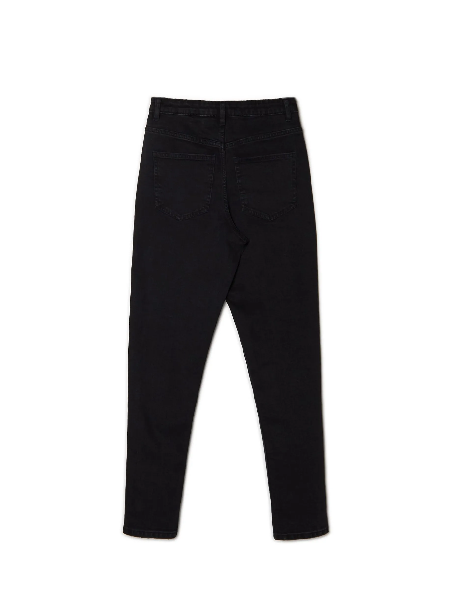 Czarne jeansy mom slim