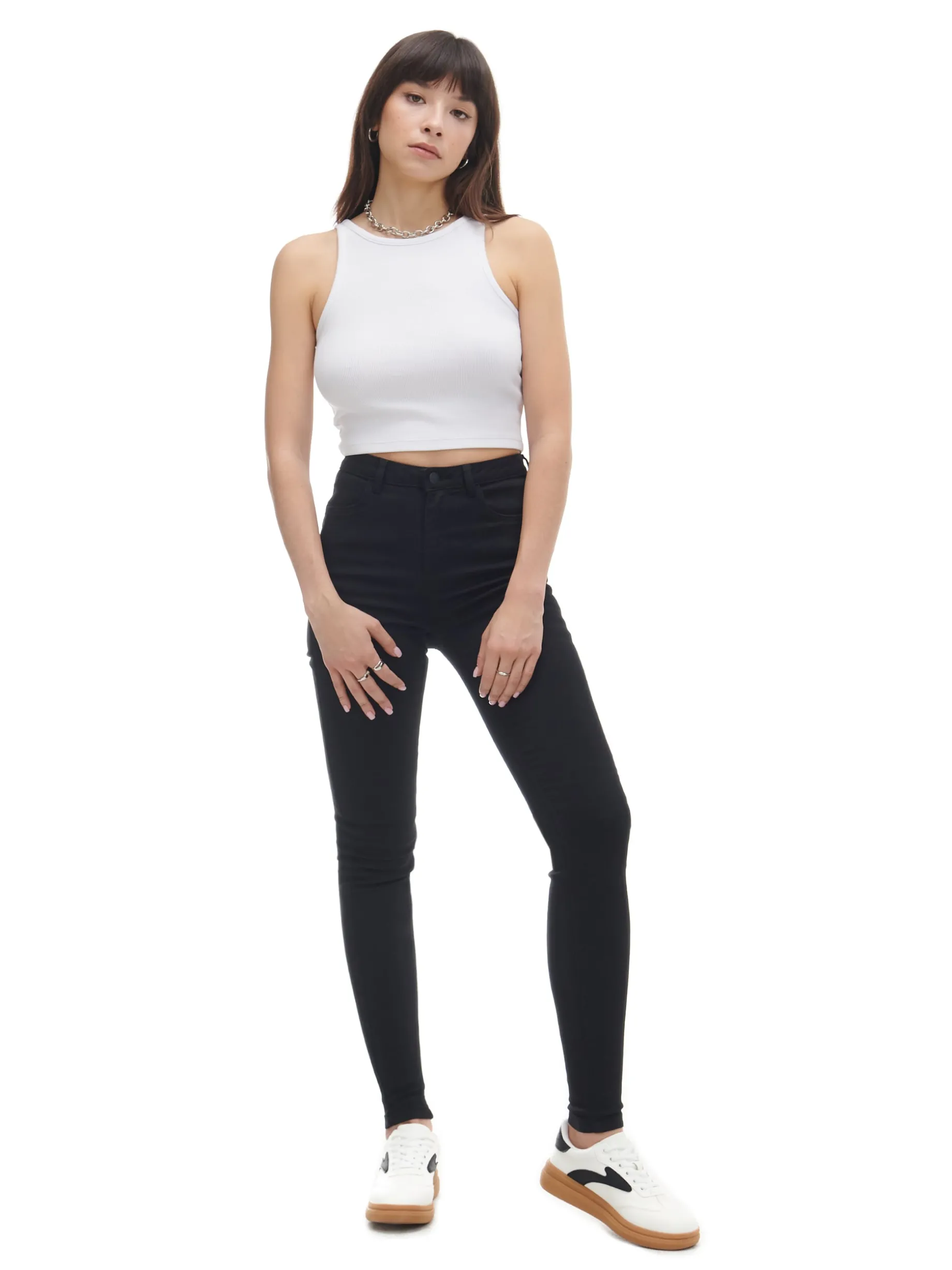 Czarne jeansy push up TALL
