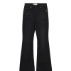 Czarne jeansy skinny flare
