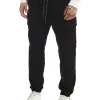 Czarne joggery basic z kieszeniami cargo