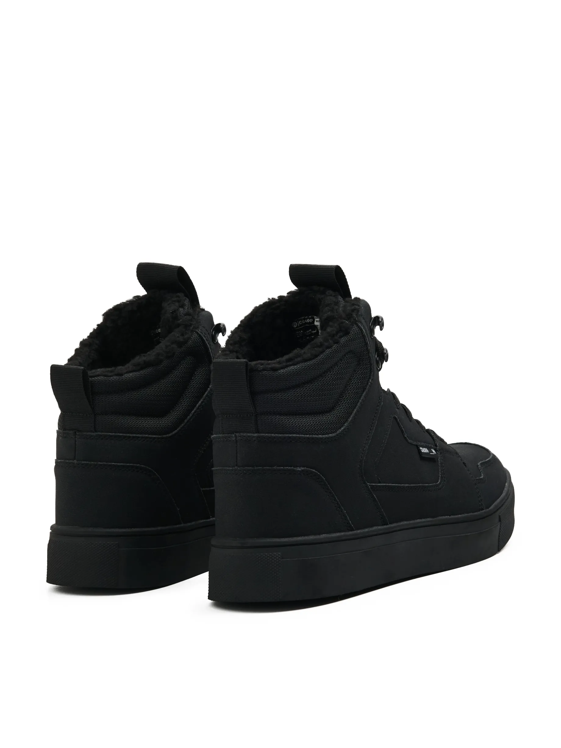 Czarne sneakersy ze sztucznym barankiem