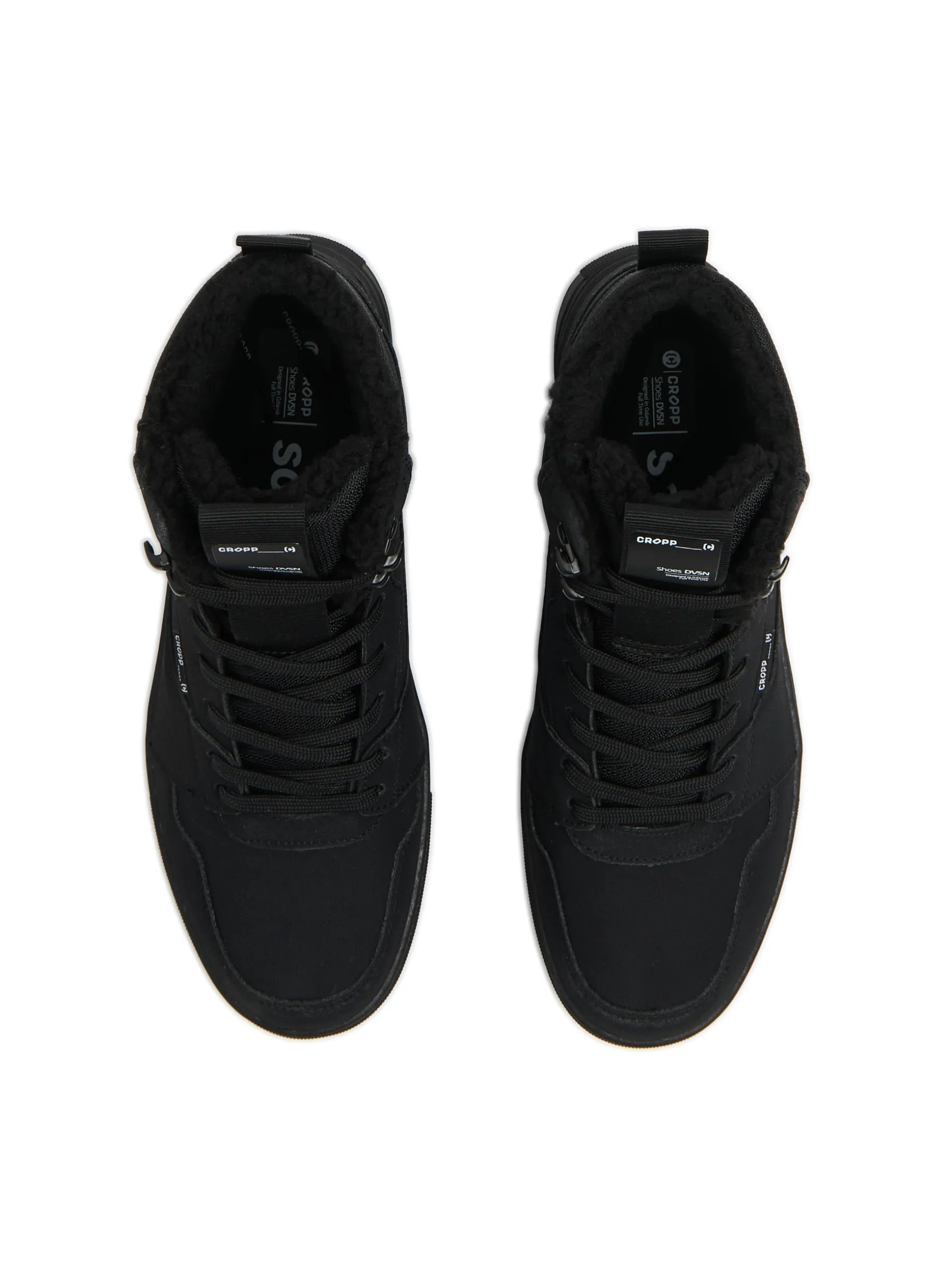 Czarne sneakersy ze sztucznym barankiem