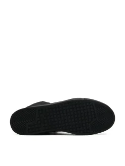 Czarne sneakersy ze sztucznym barankiem