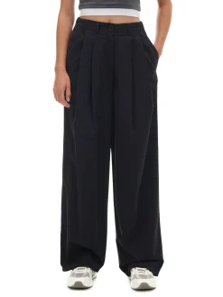 Czarne spodnie wide leg