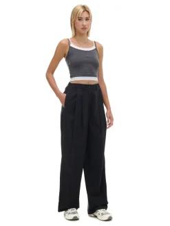 Czarne spodnie wide leg