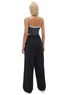 Czarne spodnie wide leg
