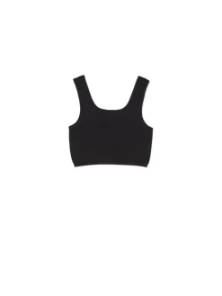 Czarny crop top na ramiączkach