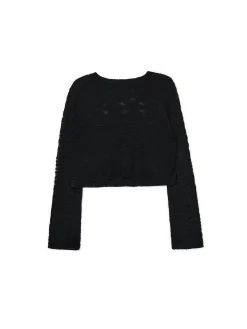 Czarny krótki sweter