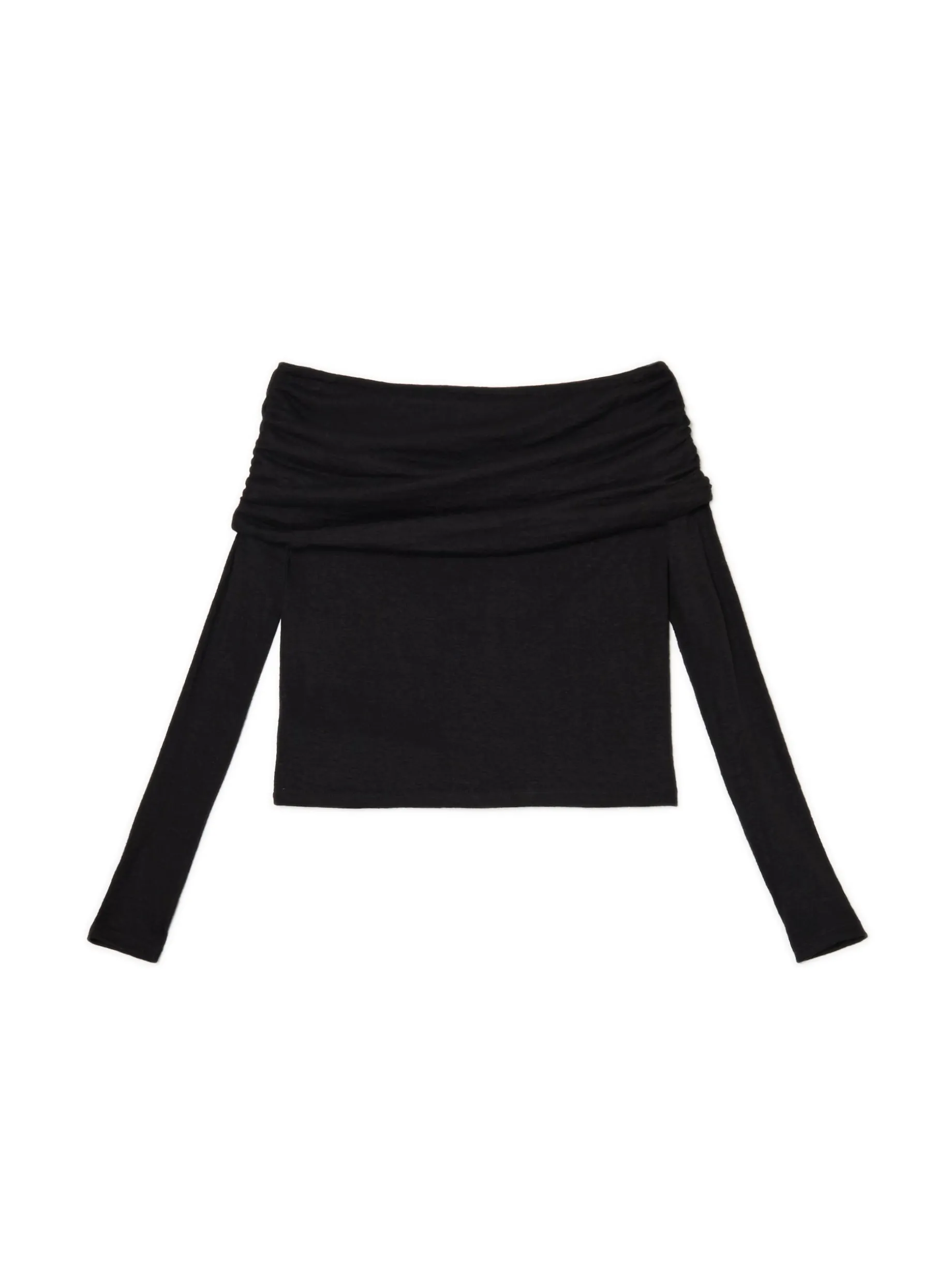 Czarny sweter typu carmen