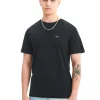 Czarny t-shirt z aplikacją Cropp