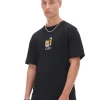 Czarny t-shirt z haftem