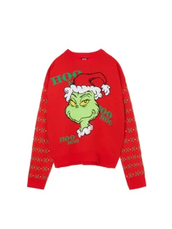 Czerwony sweter świąteczny Grinch