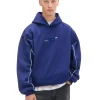 Granatowa bluza hoodie z naszywkami