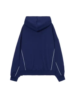 Granatowa bluza hoodie z naszywkami