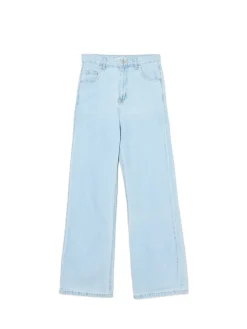 Jasne jeansy retro wide leg