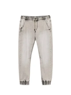 Jasnoszare jeansowe joggery regular