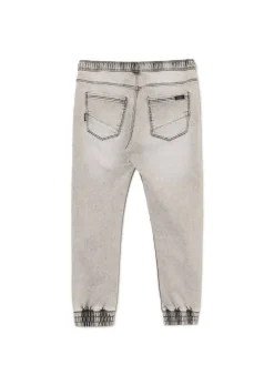 Jasnoszare jeansowe joggery regular