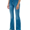 Jeansowe spodnie slim flare